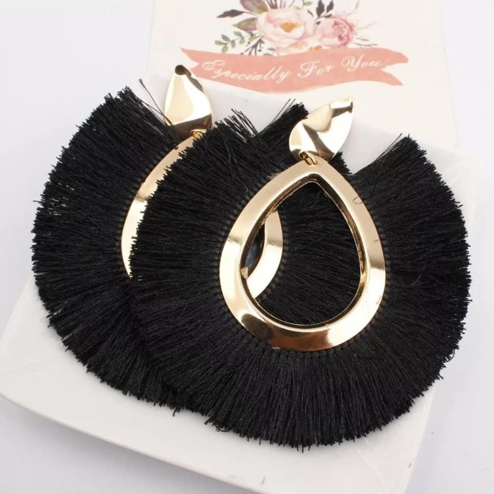 Large Boho Fringe Tassle earrings